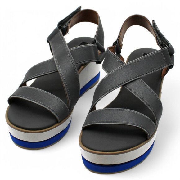 Kensie Womens Tia Iridescent Ankle Strap Wedge Sandals - Picture 2 of 7